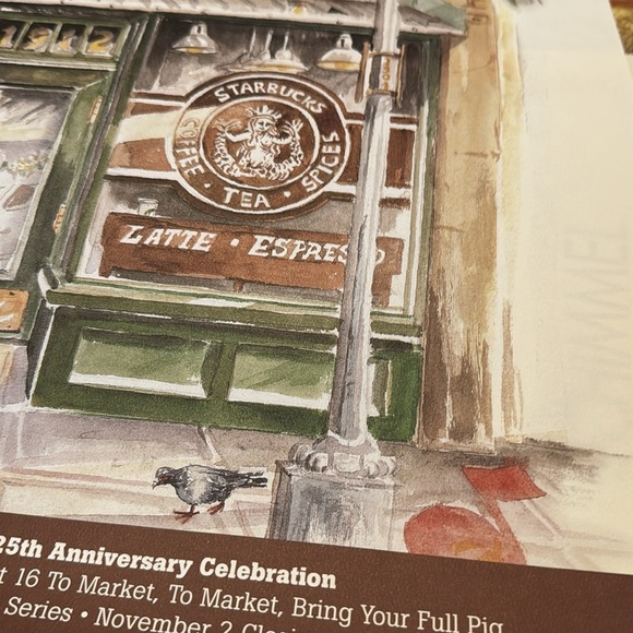 VTG 1996 Starbucks Coffee Pike Place Market 25th Anniversary Poster Pro - Picture 7 of 8